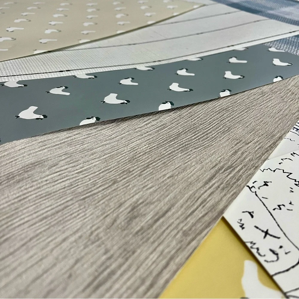 18 Assorted DIY Wallpaper Sheets in different Colors & designs - Farm theme